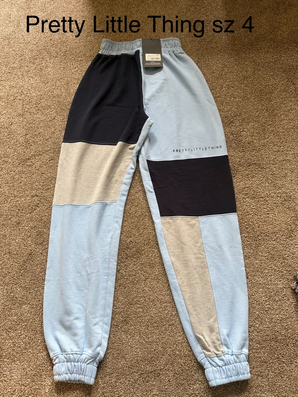 PrettyLittleThing Colorblock Joggers - brand new with tags sz 4